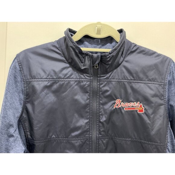 Cutter & Buck Jacket Atlanta Braves XL Stealth Hybrid Quilted Windbreaker Blue - Picture 2 of 8